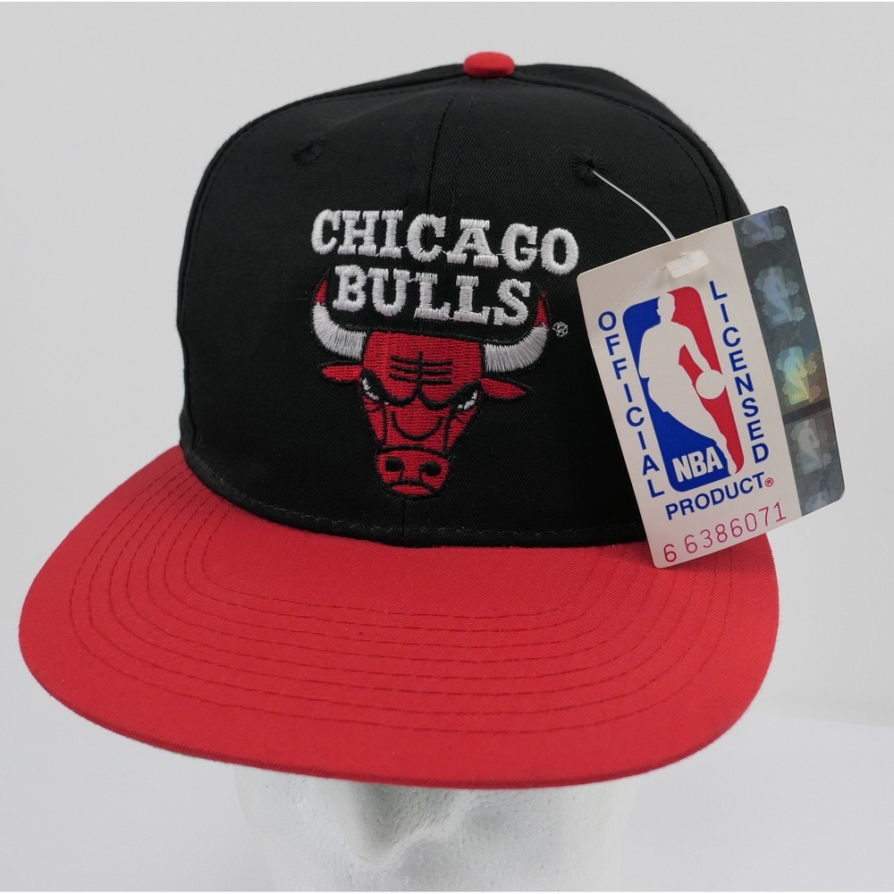 NEW! 90s Chicago Bulls Snapback Hat NBA Trucker Flat Bill One Size Fits All AJD